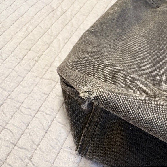 Madewell Canvas Medium Transport Tote, Charcoal with Brown Leather handles - Picture 4 of 5